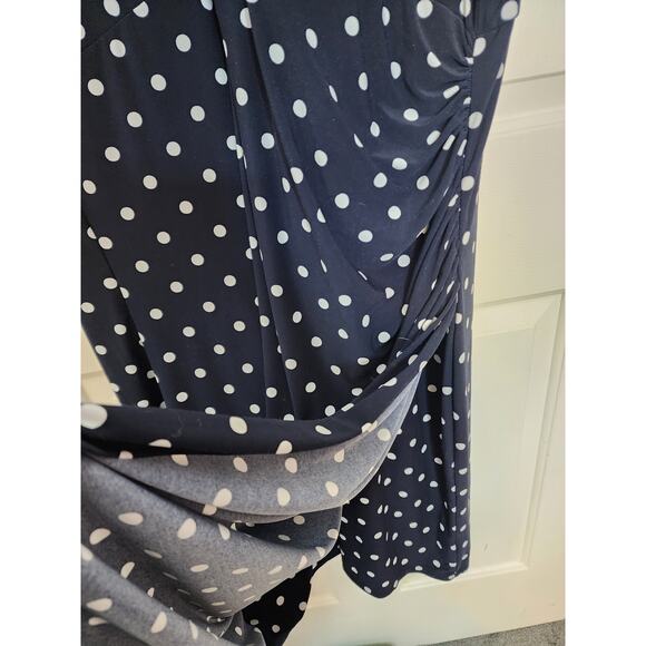 Lauren Ralph Lauren Polka Dot Faux Wrap Dress, 20W - Picture 8 of 8